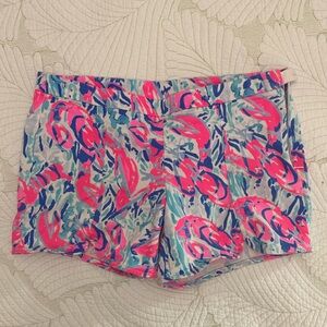 Lilly Pulitzer Hazelle Stretch Shorts- Cosmic Coral Cracked Lobster Roll Size 2